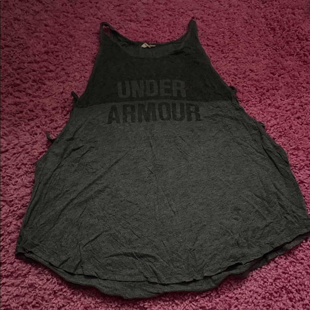 Under Armour Women's Dark Gray Muscle Tank with Logo